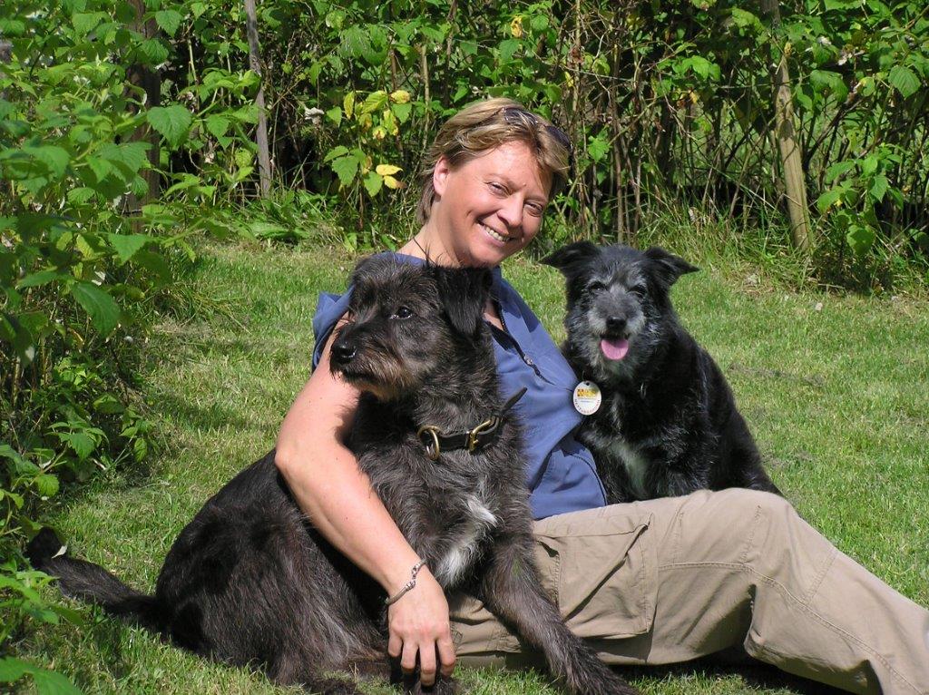 frau mit hunden