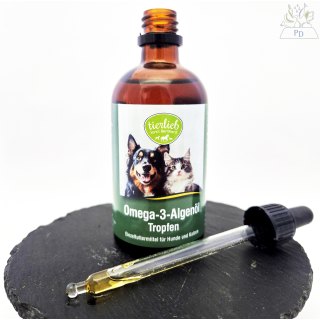 Omega-3-Algenöl-Tropfen (von tierlieb) 100 ml