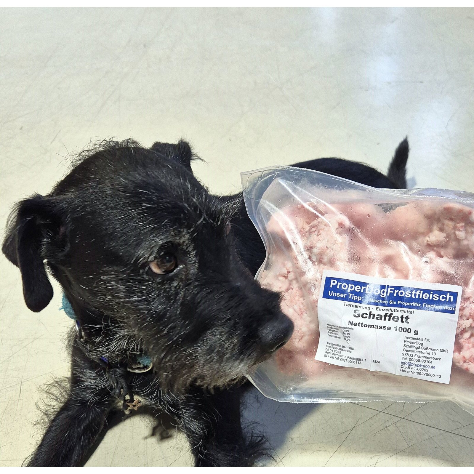 Schaffett 1kg Trockengemüse und Trockenfleisch zum Barfen, 3,34