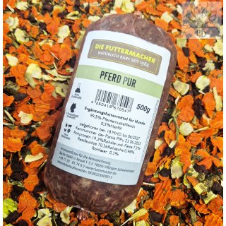 Pferd pur - 500g (in Wurstform)
